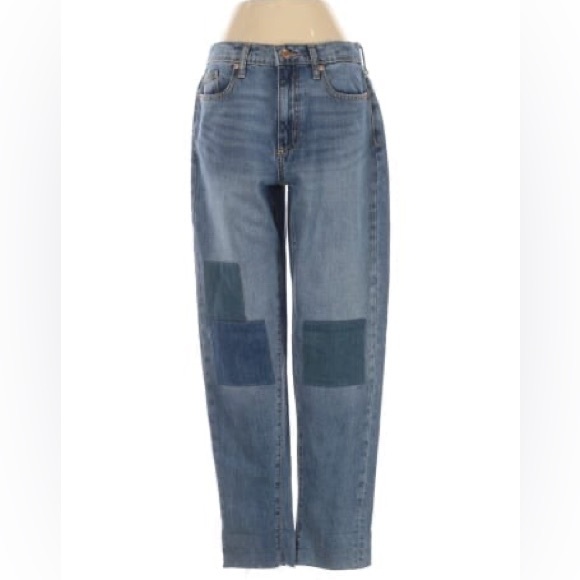 Universal Thread Denim - Universal Thread Women's Blue Boyfriend Jeans with Patches